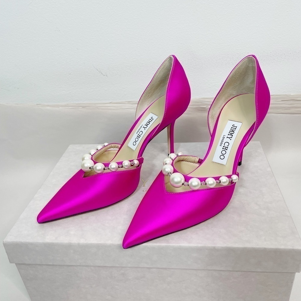 JIMMY CHOO Aurelie Satin Pumps - Picture 10 of 11